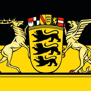 Flag with coat of arms of Baden-Württemberg sticker for indoor and outdoor use