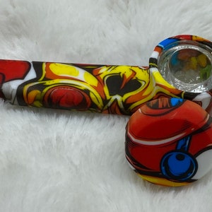 Silicone Pipe, Unbreakable Pipe, Pipe, Silicone Pipe, Pipe, Pipe with Glass Bowl, Colorful Pipe, Cute Pipe, Pink Pipe, Pipe with Lid