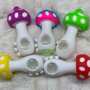 Silicone Pipe, Unbreakable Pipe, Pipe, Silicone Pipe, Pipe, Pipe with Glass Bowl, Mushroom Pipe, Cute Pipe
