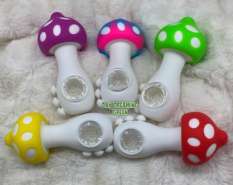 Silicone Pipe, Unbreakable Pipe, Pipe, Silicone Pipe, Pipe, Pipe with Glass Bowl, Mushroom Pipe, Cute Pipe