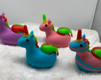 Unicorn Silicone Pipe, Unbreakable Pipe, Pipe, Silicone Pipe, Pipe, Pipe with Glass Bowl,  Unicorn Pipe, Cute Pipe