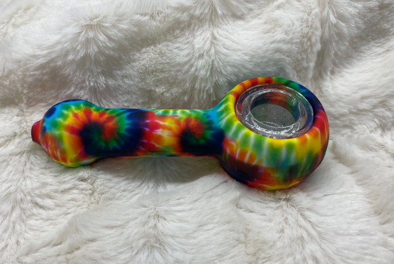 Silicone Pipe, Unbreakable Pipe, Pipe, Silicone Pipe, Pipe, Pipe with Glass Bowl, Tie Dye Pipe, Cute Pipe image 1