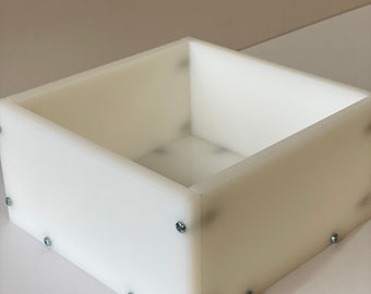 20x20cm HDPE Reusable Epoxy Resin Deep Square Mould/Mold - made in the UK