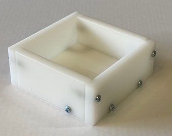 10cmx10cm HDPE Reusable Epoxy Resin Mini Tester Project Mould/Mold - made in the UK