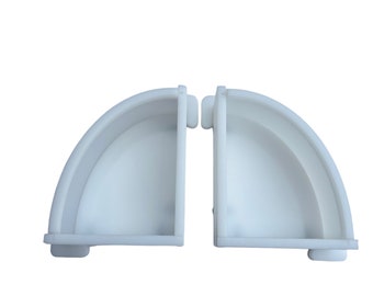 18cmx14cm Curved Edge HDPE Reusable Epoxy Resin Book End Moulds/Mold - made in the UK