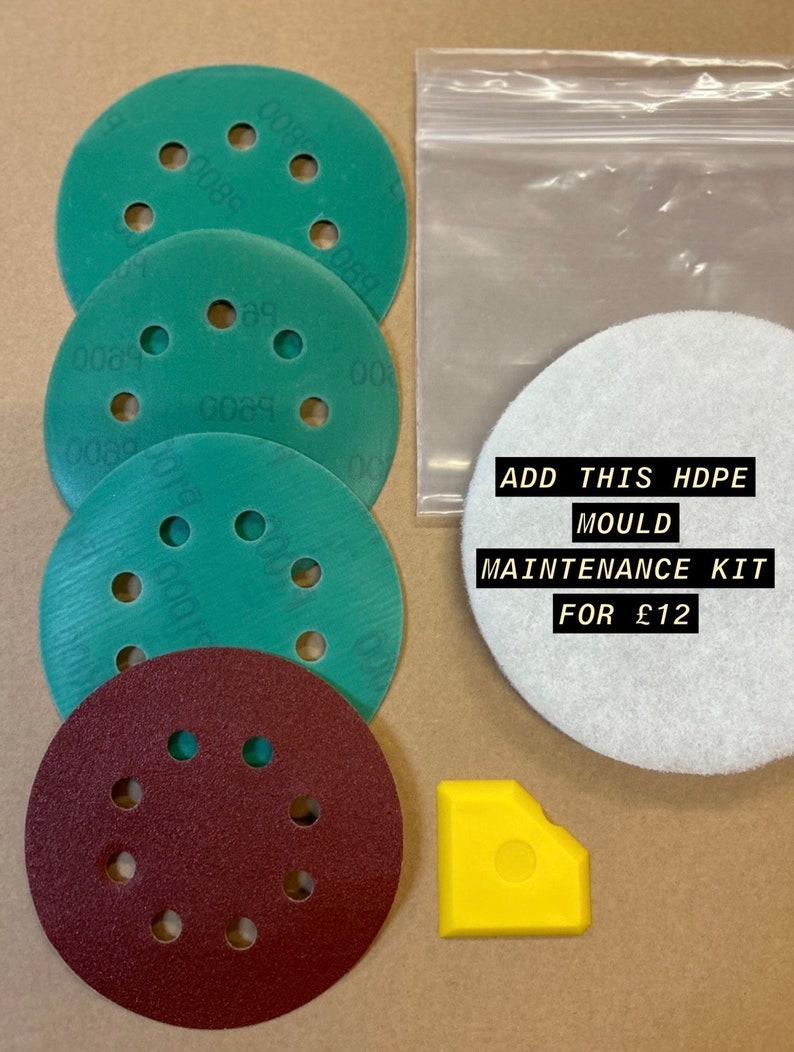 300mm Diameter HDPE Reusable Epoxy Clock/ Round Mould/Mold - UK Add Maintenance Kit