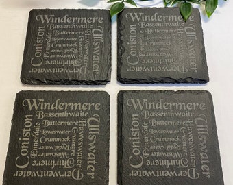 Lake District & Cumbria Lakes Set of 4 Coasters