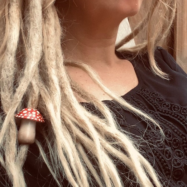 Mushroom Dread Beads, Dreadlock Decorations