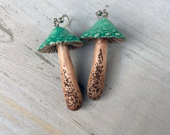 Mushroom Earrings, Nature Jewelry