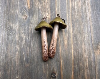 Mushroom Earrings, Nature Jewelry
