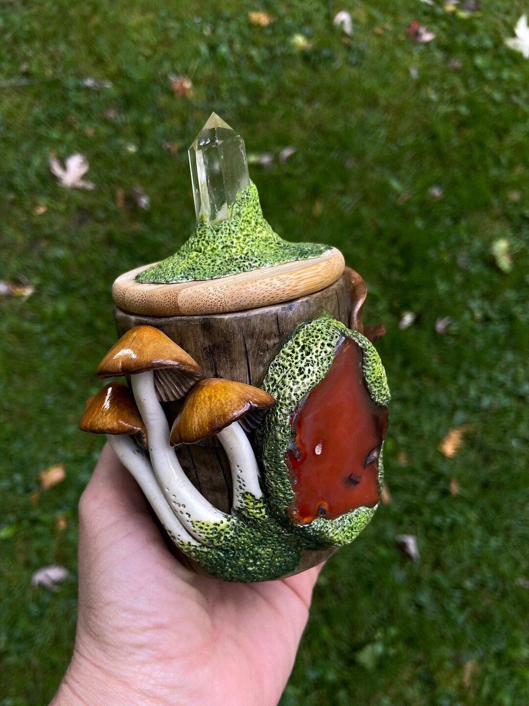 Mushroom Stash Jar Mushroom Container Mushroom Christmas Gift Etsy
