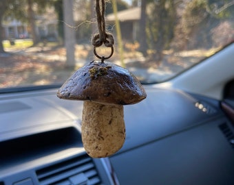Mushroom Car Charm, Mushroom Car Decor, Rear View Mirror Charm