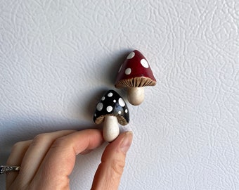 Mushroom Magnets, Set of 2, Cute 3D Fridge Magnets, Made In Canada