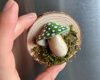 Mossy Mushroom Magnet, 3D Fridge Magnet, Made In Canada