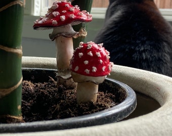 Mushroom Plant Stake Amanita Muscaria Decoration