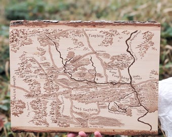ORIGINAL: Mapa pirograbado de la Comarca de El Señor de los Anillos