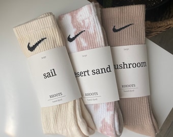 Nike Nude/Neutral Hand-Dyed Dri-Fit Socks by RHOOTS