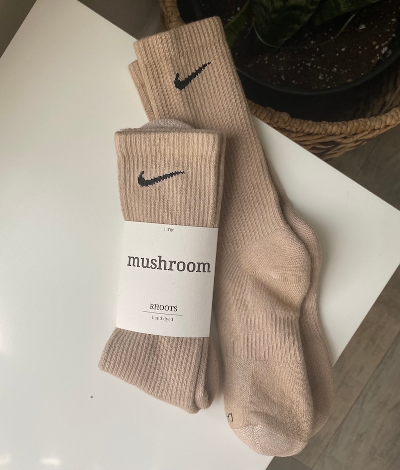 Nike Nude/Neutral Hand-Dyed Dri-Fit Socks by RHOOTS image 2