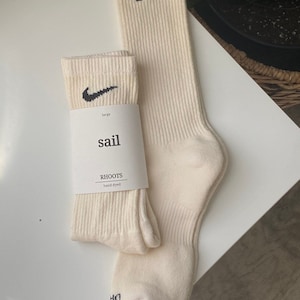 Nike Nude/Neutral Hand-Dyed Dri-Fit Socks by RHOOTS image 4