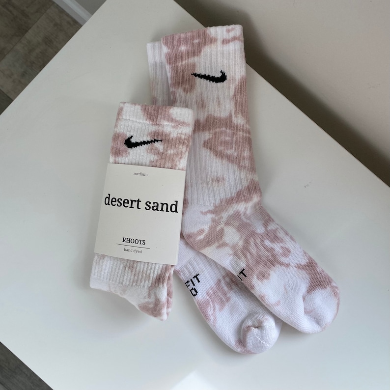 Nike Nude/Neutral Hand-Dyed Dri-Fit Socks by RHOOTS image 3