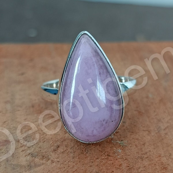 Pink Kunzite Ring 925 Sterling Silver Ring Kunzite Lovely Gemstone Bohemian Ring Handmade Silver Jewelry Ring Gift For Her