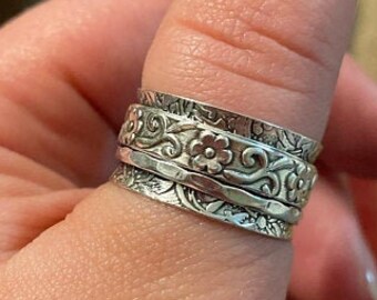 Spinner Ring, Anxiety Ring, Fidget Ring, Boho Ring, Thumb Ring, Worry Ring, 925 Silver Ring, Spinning Ring, Women Ring, Gift For Her D51