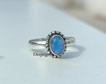 Australian Opal Ring, Opal Ring, 925 Sterling Ring, Handmade Ring, Australian Opal Jewelry, Gemstone Ring, Silver Jewelry, Women Ring