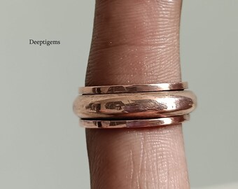 Pure Copper Wedding Band, Copper Wood Ring ,Red Copper Ring ,Man Ring ,men's wood wedding band ,Gift Ring FREE SHIPPING