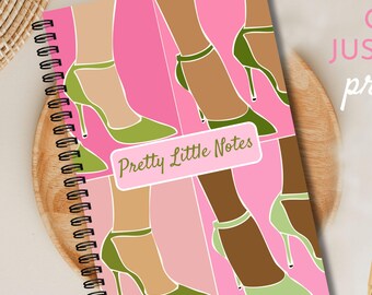 Pretty Little Notes Spiral Notebook - Cute Pink & Green Journal for Women - Lined Notebook - Gift for Students, Teachers, Sorors