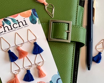 Tassel Planner Clips: Set of 6 Journal Bookmarks
