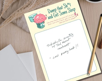 Brain Dump Notepad - Get Things Out of Your Head So You Can Sleep, Productivity Notepad, Insomnia Relief, Mental Health Notepad
