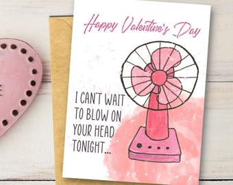 Naughty Valentines Day Card for Husband |  Rude Valentine | Blow on Your Head   | Funny Cards | Fiancé Cards