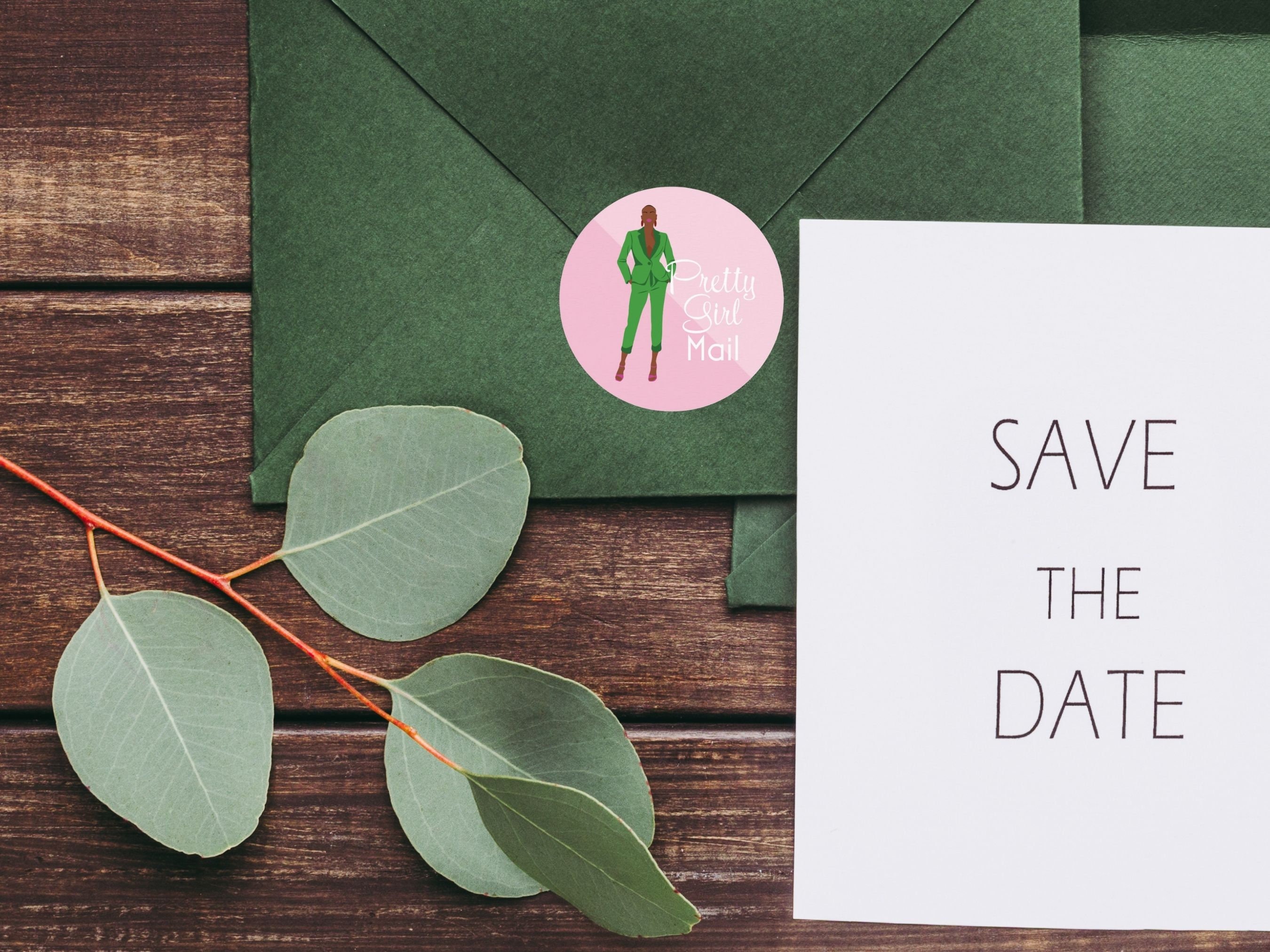 Stylish Envelope Seals, Pretty Girl Mail, Pink, and Green Stationery ...
