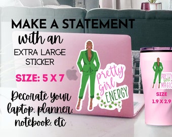 Stay Pretty Girl Sticker,  Pretty Girl Magic, Pretty Girl Energy, Pretty Brave, Pretty Kind, Laptop, Car Decal, Black Girl Magic