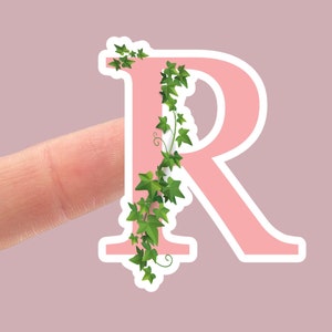 pink and green monogram R, pink and ivy gifts, ivy planner, pink and green aka monogram, aka, pretty girl stickers, monogram gifts