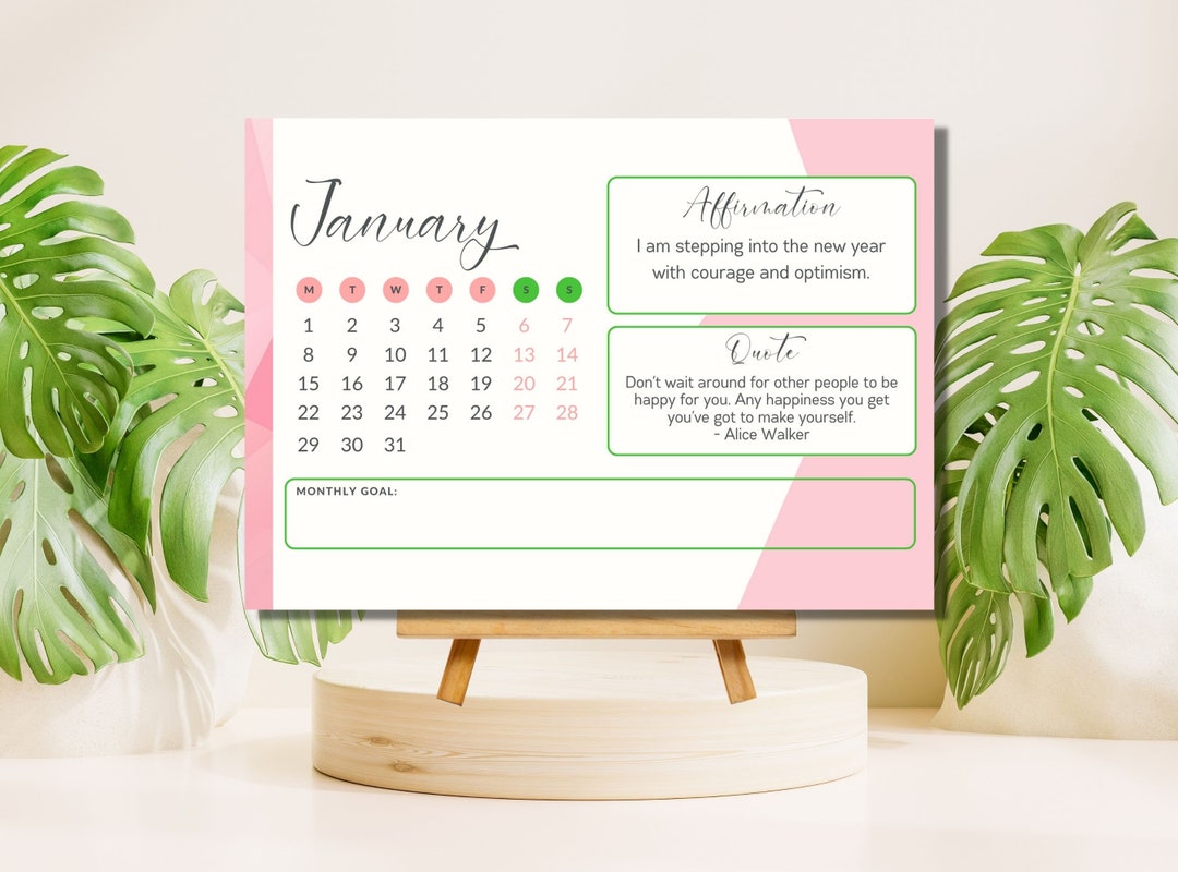 NEW 2024 Cute Desktop Calendar Pink Jeweled Planner Dashboard Preppy 