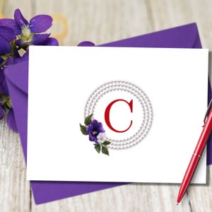 dst, diva, black owned, gifts, monorgram cards, red and African violet monogram, pearl monograms