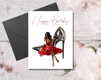 Divine Diva Birthday Card  | Delta Birthday Card | Birthday Celebrations |  Sorority Cards | HBCU Cards | Shoe Lover Gifts