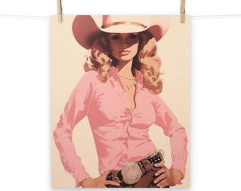 Cowgirl wall art, Western artwork, Vintage prints, Airbnb Decor, Dolly Era