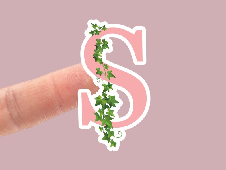pink and green monogram,Letter S, pink and ivy gifts, ivy planner, pink and green aka monogram, aka, pretty girl stickers, monogram gifts