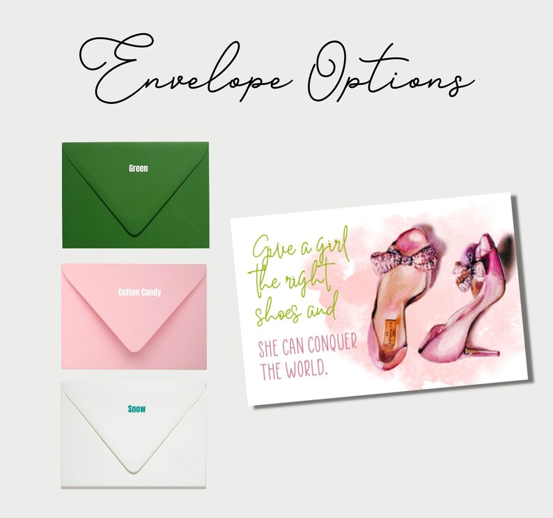 Pink and Green Notecards Shoe Lover Gifts Soror Sorority