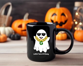 Ghost Coffee Mug, Nothing but a G Thang Ghost Mug, Halloween Mugs, Ghost Halloween Mug, Book Lover Gifts, Teacher Mug, Halloween Gifts