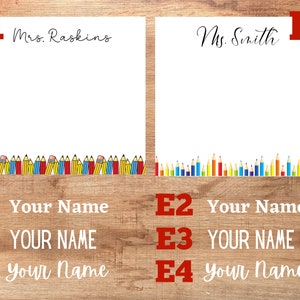 Personalized Monogram Post-It Notes, Teacher Gifts, Custom Stationery, Desk Accessories