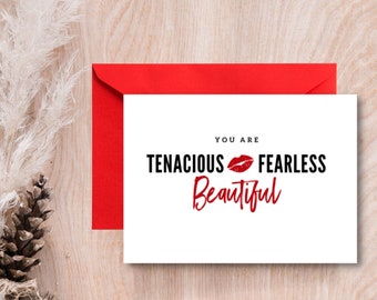 You are Fearless Notecards, Graduation Stationery, Empowered Women Stationery, Red Lipstick Card, Handwritten Notes, You go Girl notecard