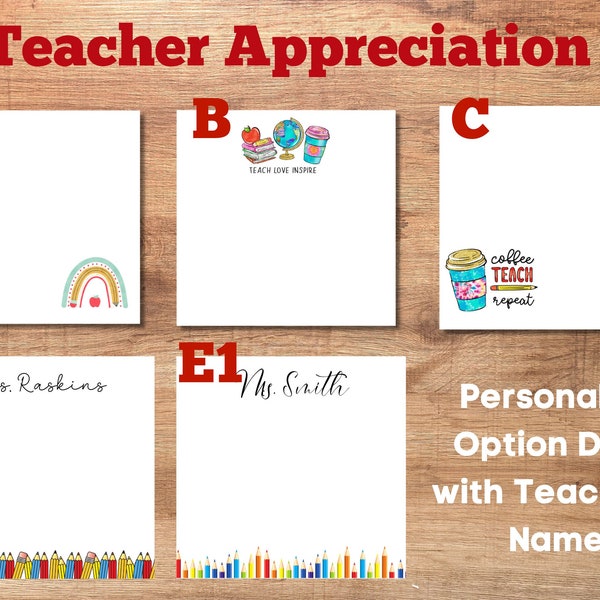 Personalized Sticky Notes for Teachers, Custom Post-It Notes, teacher gift ideas, Teacher Post it Note Pad, Gifts for Educators