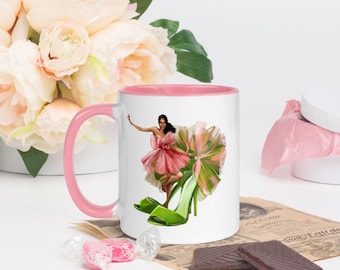 Pink and Green Coffee Mug: Alpha Kappa Alpha Sorority Gift
