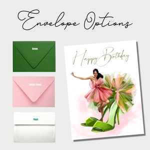 Soror Greeting Cards Pink and Green Cards Happy Birthday Sis Congratulations Shoe Cards image 5