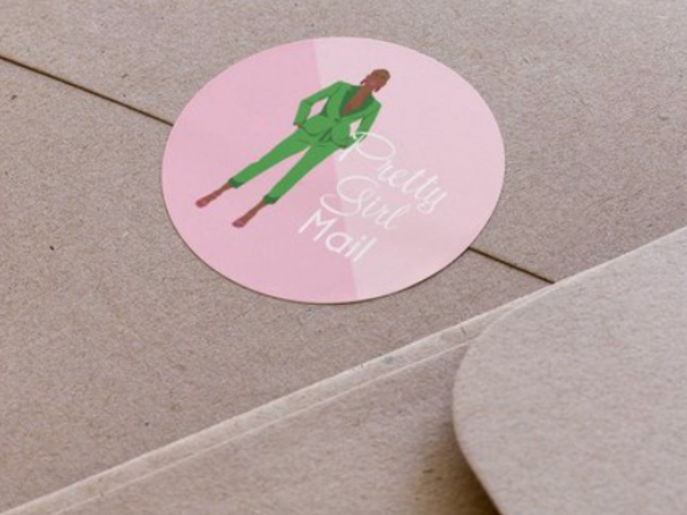 Stylish Envelope Seals, Pretty Girl Mail, Pink, and Green Stationery ...