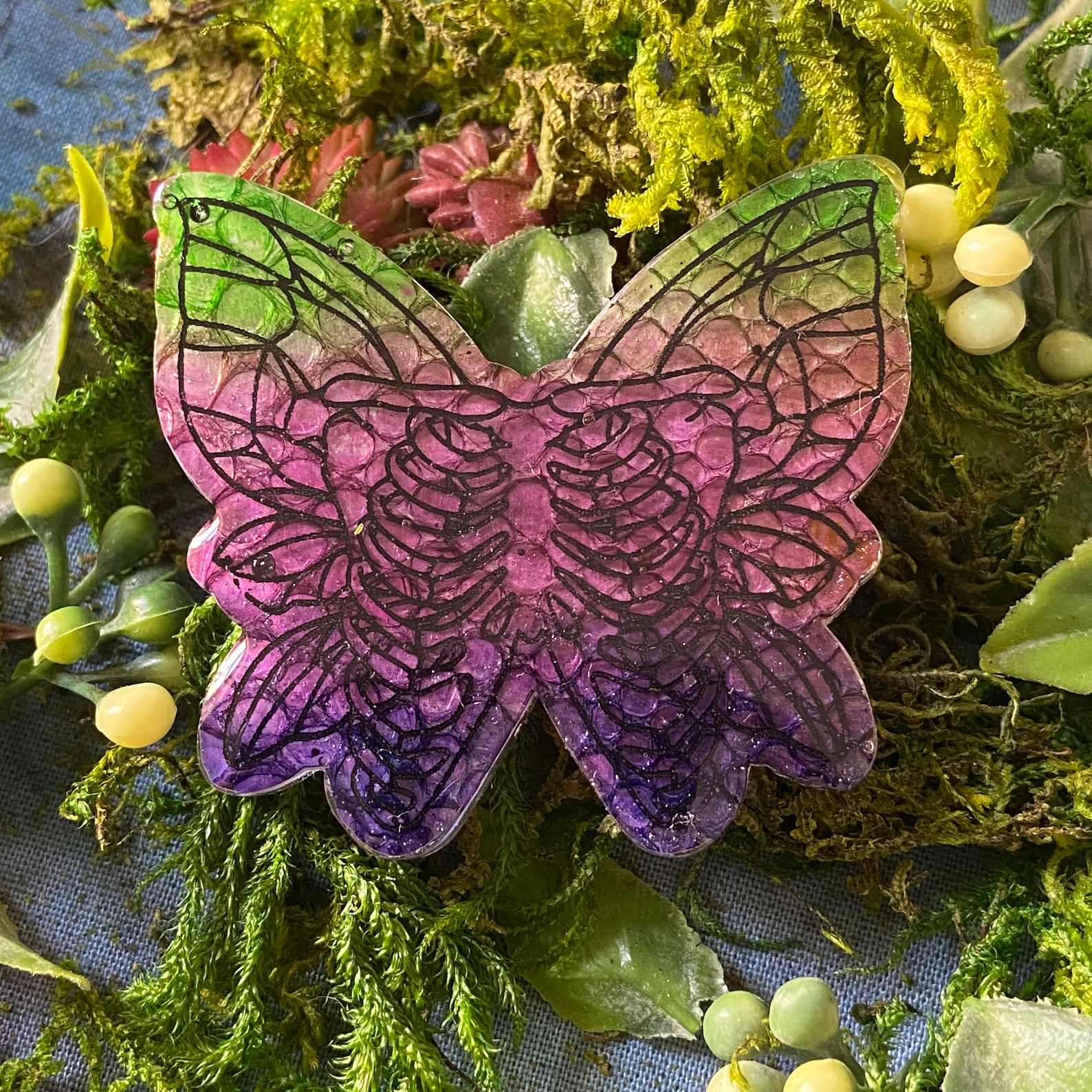 Gothic Butterfly With REAL Snake Shed From Nagini the Ball Etsy