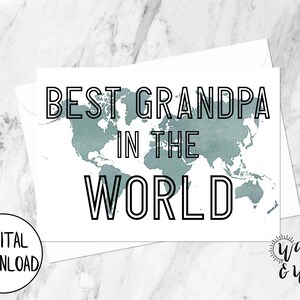 Biglietto stampabile per la festa del papà per il nonno, per il nonno, biglietto per il nonno, biglietto digitale per la festa del papà del nipote, biglietto 5x7, busta stampabile